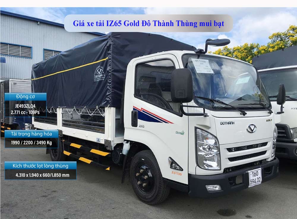 Xe tải Đô Thành IZ65 thùng mui bạt (1.9t - 2.2t - 3.5t)